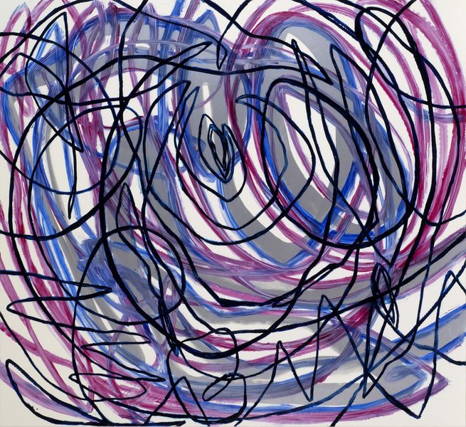 untitled, 2010, lacquer, oil on aluminum, 78.74 x 85.04 in