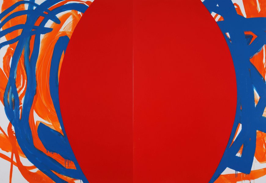 untitled, 2013, lacquer on aluminum, 59.06 x 86.61 in, (Diptych 59.06 x 43.31 in ea.)