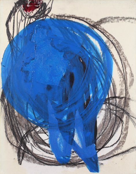 ohne Titel, 1989, Mischtechnik, Papier auf Holz, 45 x 35 cm