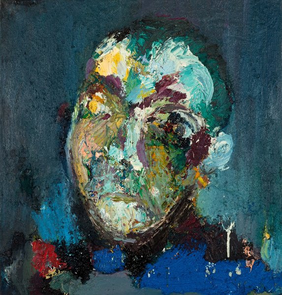 Selbstportrait, 1987, Öl auf Leinwand, 80 x 76 cm