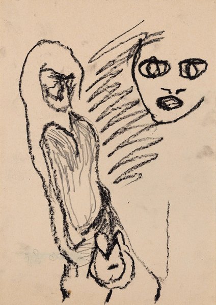 ohne Titel, 1985, Mischtechnik auf Papier, 29,5 x 20,8 cm